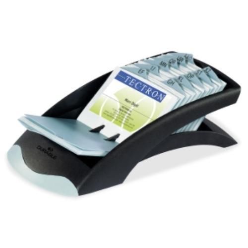 Visifix Desk Business Card File - 200 Business Card - Black, Gray (dbl241301)