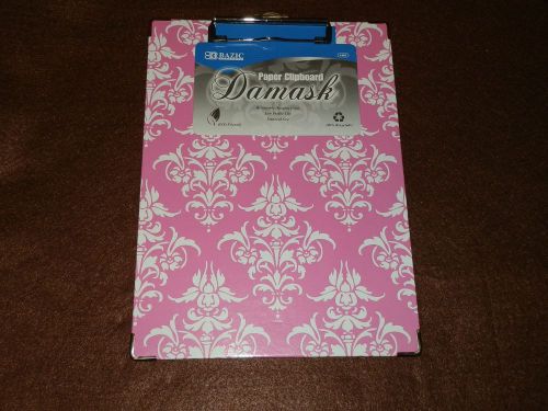 Pink 9&#034; x 12 1/2&#034; Standard Size Damask Clipboard