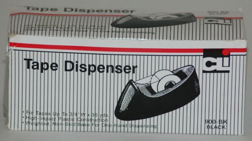 Desk Tape Dispenser ~ for up to 3/4&#034; tape ~ Black NEW in BOX