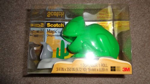 NEW SEALED COLOR CHANGING CHAMELEON/LIZARD 3M SCOTCH MAGIC TAPE DISPENSER GREEN