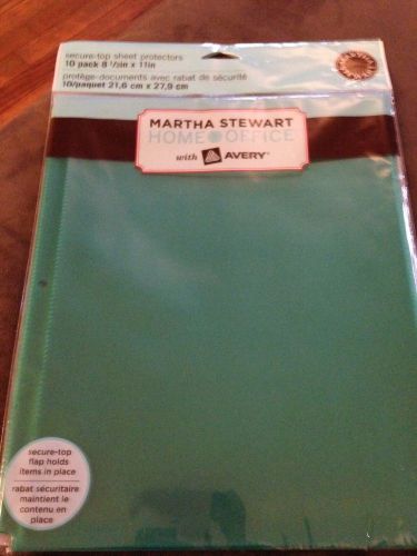 Martha Stewart Secure Top Sheet Protectors 8.5 x 11 Home Office