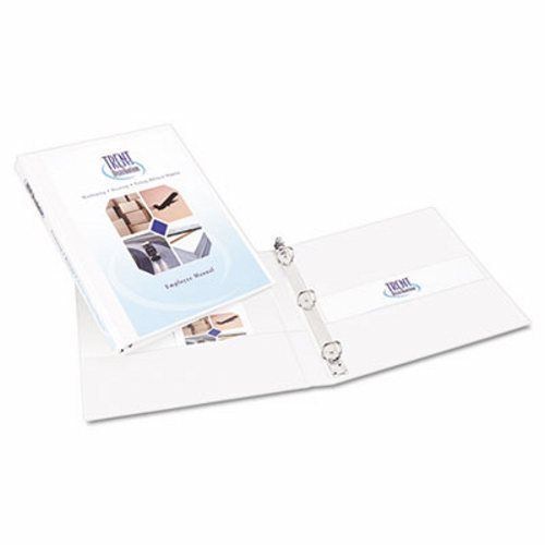 Avery Vinyl Slant D Ring Binder, 11 x 8-1/2, 1/2&#034; Capacity, White (AVE17002)