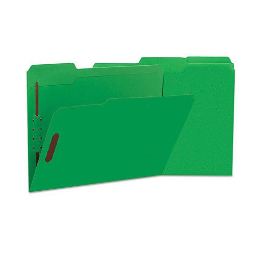 Manila Folders, 2 Fasteners, 1/3 Tab, Letter, Green, 50/BX