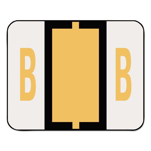 A-z color-coded bar-style end tab labels, letter b, light orange, 500/roll for sale