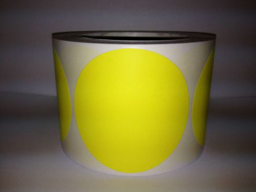 1 Roll 1000 3&#034; Round Yellow Thermal Transfer Zebra Datmax Sato Printer Labels