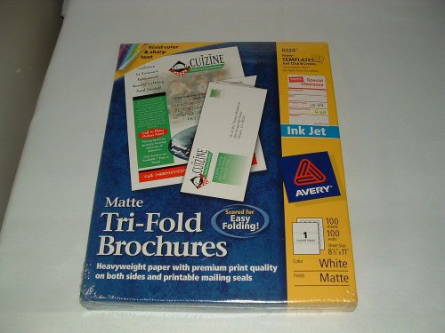 Avery 8324 (100) Tri-Fold Brochures Inkjet Printers  8-1/2&#034; x 11&#034; White Matte