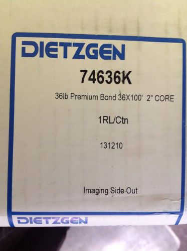 &#034;DIETZGEN&#034; 36LB. PREMIUM BOND PAPER 36&#034;X100&#039;. 2&#034; CORE (74636K)