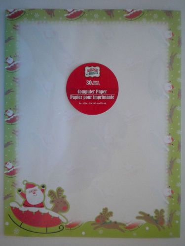 *NEW* ~ 30 Designer Christmas &#034;SANTA &amp; RUDOLPH&#034; Computer Stationery Sheets