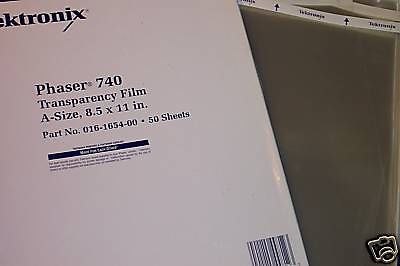 NIB PHASER 740 TRANSPARENCY FILM 016-1654-00 50 SHEETS*