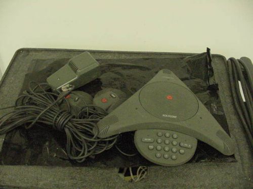 Polycom SoundStation EX Conference Phone 2201-03309-001 w/ Power &amp; 2 Mics