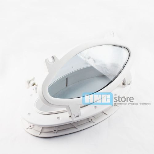 Seaflo Boat Oval Shape Porthole Window With White ABS Plastic Trim Port Hole