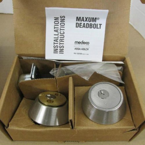 Medeco Maxum Deadbolt, Satin Chrome 11-C62L, Less Bolt, Commercial, Uncombinated