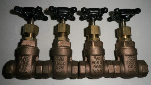 4 GATE VALVES 1/2&#034;NPT LUNKENHEIMER BRASS USA NON-RISING STEM 150 S, 300 WOC