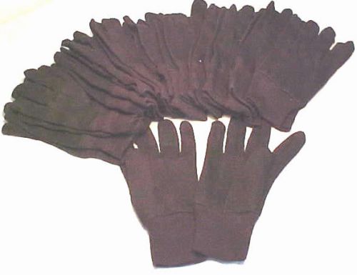 Brown jersey work gloves mens one size fits all 3 dozen 36 pair 9 oz. bulk for sale