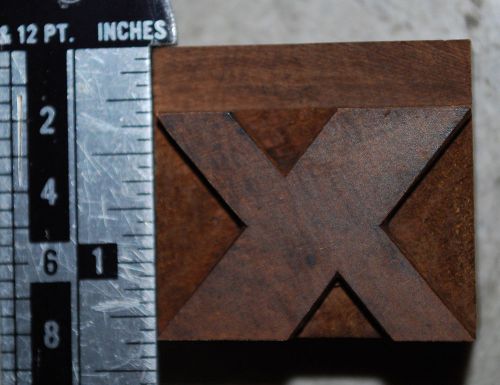 Vintage / Antique Letterpress Wood Printer&#039;s Type &#034;x&#034;. lower case 1 5/16&#034; tall