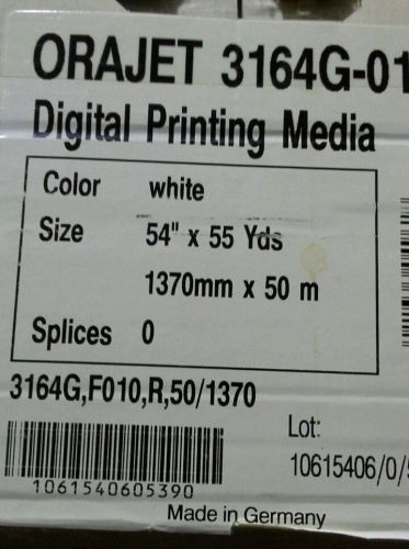 Orajet Digital Print Media White Vinyl Film 54 x 55 yd Part# 3164G-10