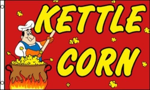 Kettle Corn Flags 3&#039; X 5&#039;  Banners Outdoor Indoor (2 PACK) Pair