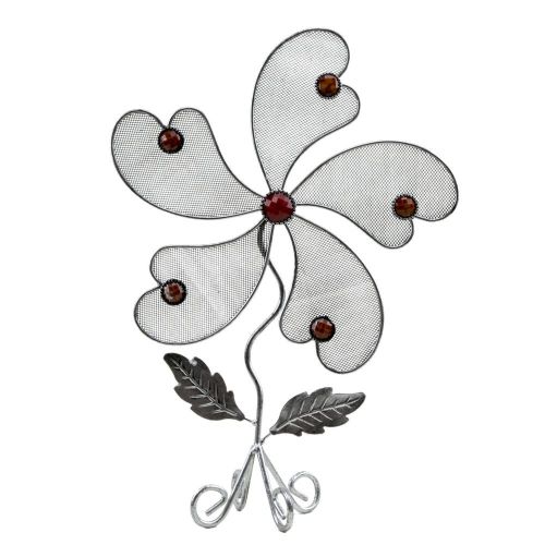 Fancy Earring Jewelry Display Stand Holder Flower Fan Silver P0873 Women Gift