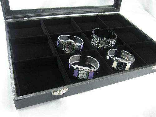 12 COMPARTMENT JEWELRY GLASS DISPLAY CASE BOX SHOWCASE