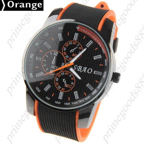 Unisex Round Case Style Quartz Wrist in Orange Free Shipping WristWatch