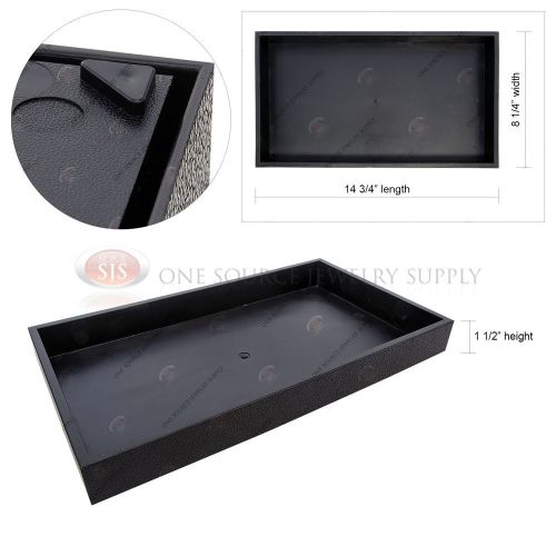 1 1/2&#034; deep black plastic display tray storage stackable travel organizer for sale