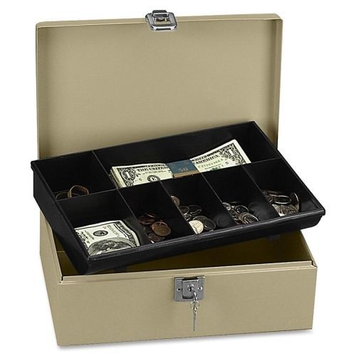 PMC04963 Steel Cash Box, 11&#034;x7-3/4&#034;x4&#034;, Pebble Beige