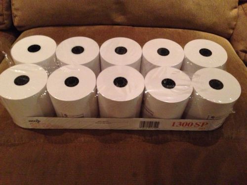 1300SP Pos printer paper cash register 1ply. 3&#034; x 165&#039; foot rolls. NCCO.