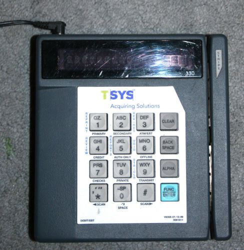 TSYS 330 Credit Card Machine with Power Cable