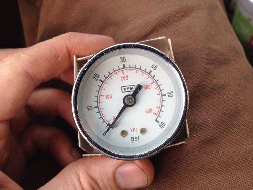 Air Pressure Gauge Pneumatic 1/4&#034;NPT Back Mount 60PSI Restrictor Dual Scale