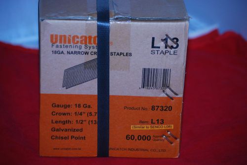 1 Case L08-1/2&#034;(1/4&#034; Crown)18 Gauge L/90 Sereis Galvanized Staples 12 Boxes/Case