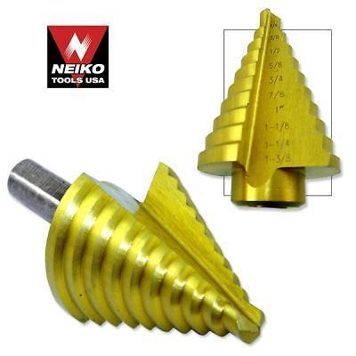 1/4&#034;-1-3/8&#034; titanium steel metal uni variable stepped down drill bit unibit tool for sale