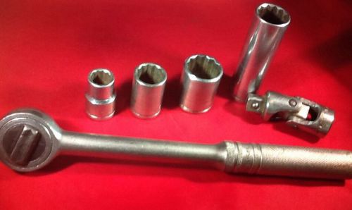 KAL  Tools 1/2-drive Socket Lot - Ratchet - Swivel - Sockets - 6pc