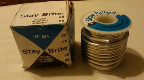 STAY BRITE #8 SILVER BEARING SOLDER 1 LB 1/8&#034; diameter