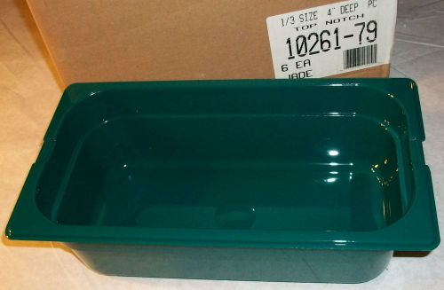 6 CARLISLE 10261 1/3 SIZE 4&#034; DEEP FOOD STORAGE PANS RARE JADE COLOR HOT/COLD