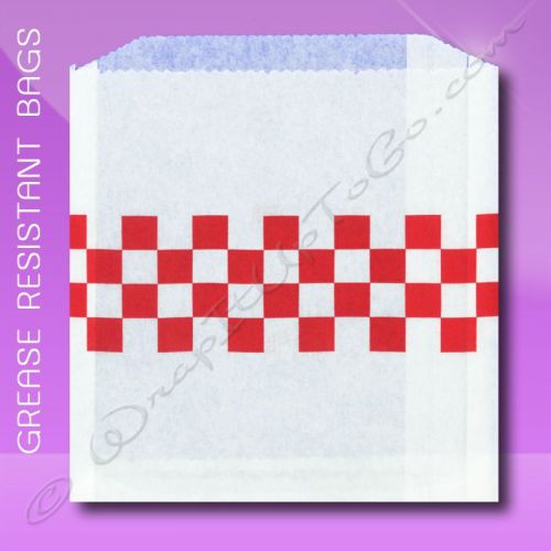 Grease resistant sandwich bags – 6 x 3/4 x 6-1/2 – red checkerboard for sale