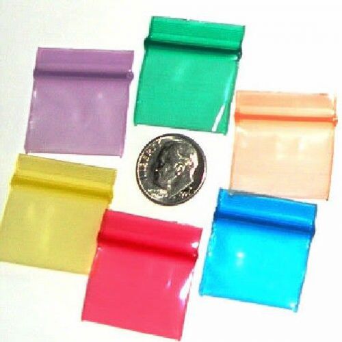500 mixed colors baggies 1034 apple® brand reclosable mini ziplock bags 1 x 3/4&#034; for sale