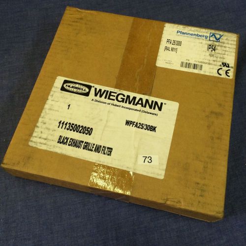 NEW Wiegmann Pfannenberg WPFA25BK 11135002050 Exhaust Grill and Filter Black NIB