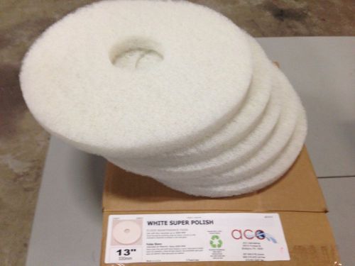 13&#034; White Super Polish Pads - Case of 5 pads Americo