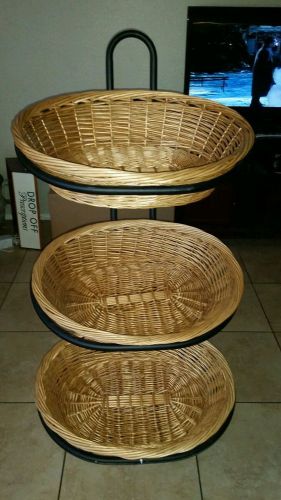 3 Tier Dump Bin Store Display. Wicker and iron.