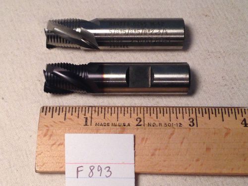 2 RESHARPENED ROUGHING ENDMILLS. 5/8&#034; SHANK. 3, 4 FL. HS COBALT. M-42 {F893}