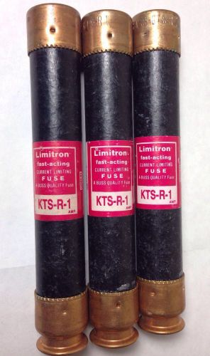 Lot Of 3 LIMITRON KTS-R-1 1AMP 600V CLASS RK1 BUSSMAN  FUSE KTSR1