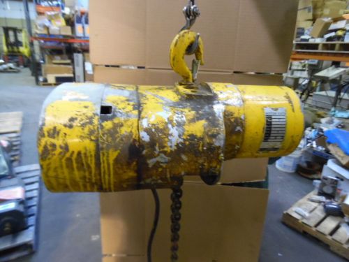 BUDGIT 1/2 TON CHAIN HOIST, 1000 LBS, 16 FPM, 1/2 HP, 208 V, SN: PX-12984PD,USED