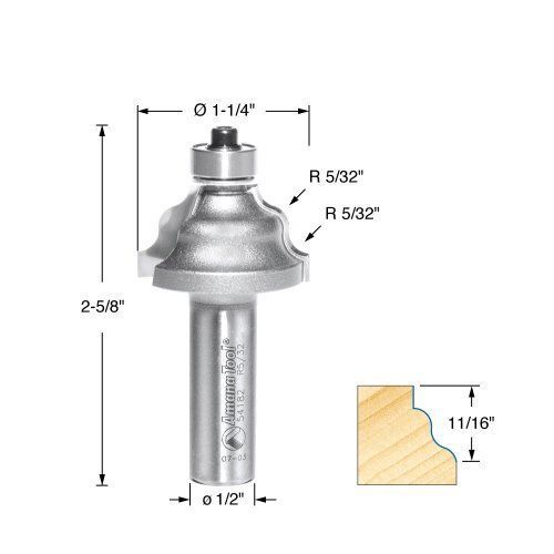 Amana Tool 54182 Wavy Edge 2-Flute Carbide Tipped Router Bit  1/2-Inch Shank