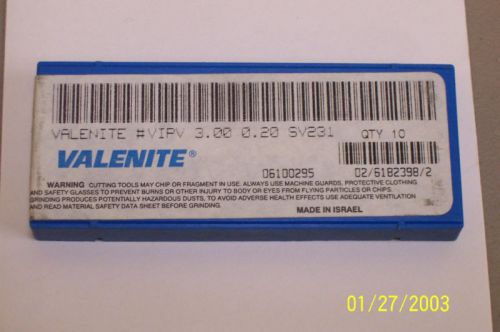 Valenite Cut Off Inserts VIPV 3.00  0.20 SV231 New