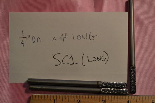 Tungsten carbide burr sc1 long - cylindrical ball nose - 1/4&#034; dia  qty=3 for sale