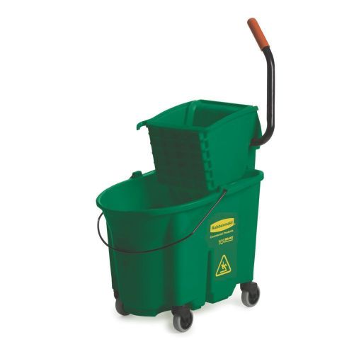 Rubbermaid CPFG758888GRN Wave Brake Green 35 Qt ROLLING MOP BUCKET (4208-F1)