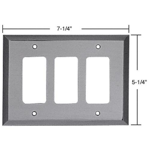 CRL Brushed Nickel Triple Designer Metal Mirror Plate