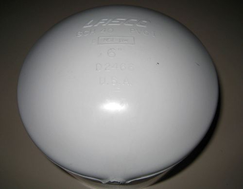 Lasco 6&#034; pvc cap astm d-2466, sch 40 white new 447-060 socket solvent weld for sale