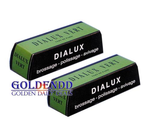 2 X Green DIALUX Polishing Compound Bar - Vert - for hard steel, Mirror Polish