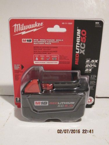 Milwaukee genuine 48-11-1850,m18 lithium-ion batt-5.0 extended cap, f/ship nisrp for sale